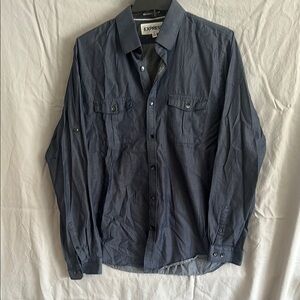 Express Men's Blue Extra Slim Fit Shirt